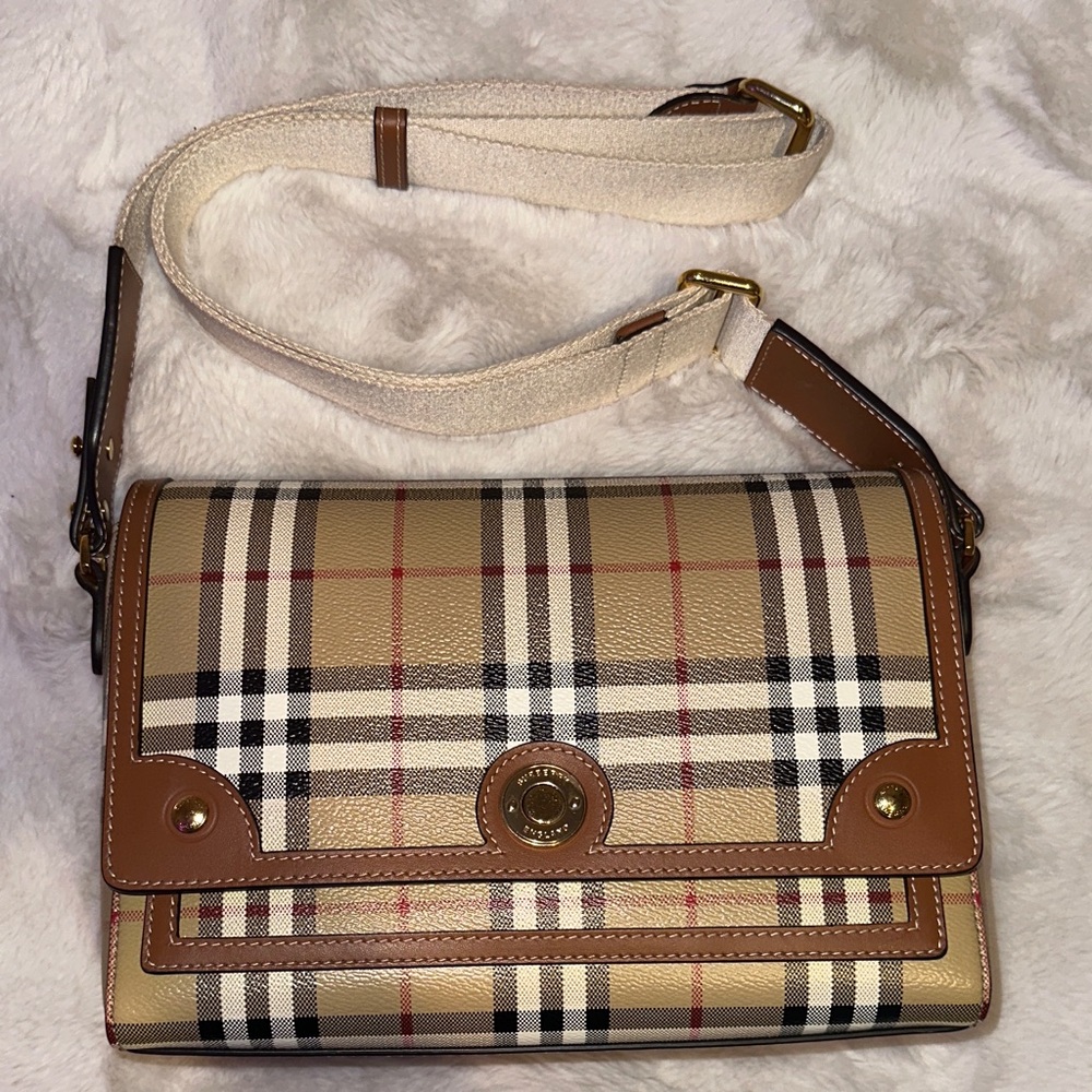 Burberry Beige and Brown Note Bag